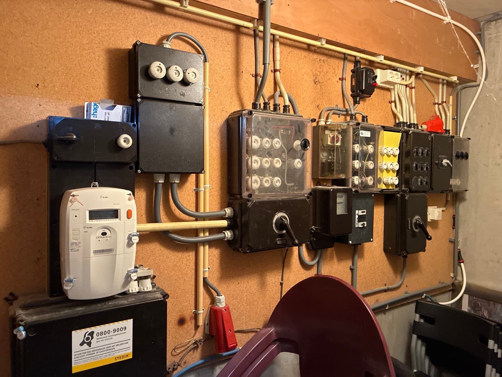 Meterkast met de elektrische installatie van een pand